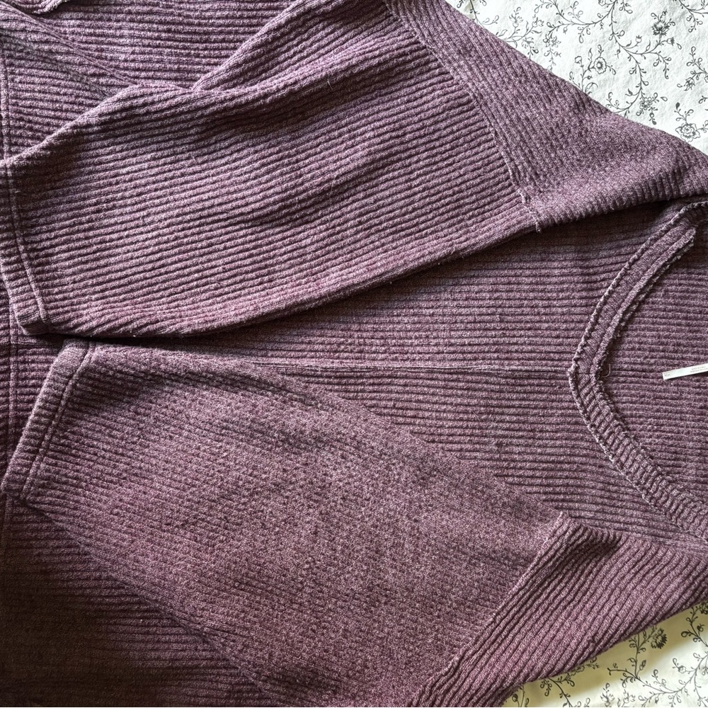 Free people Purple Ribbed Knit Sweater